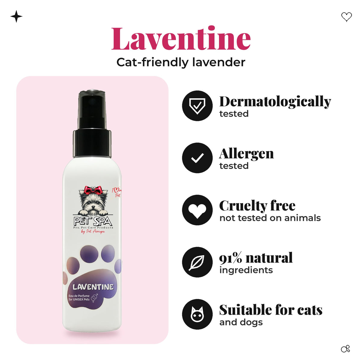 PET SPA Laventine 120ml – key benefits, for cats & dogs