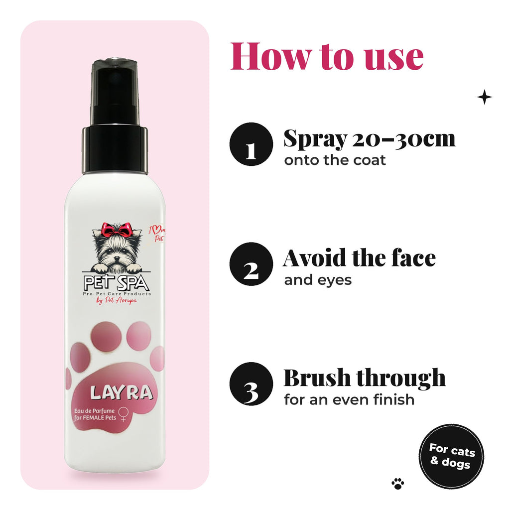 How to use PET SPA Layra pet perfume in 3 steps