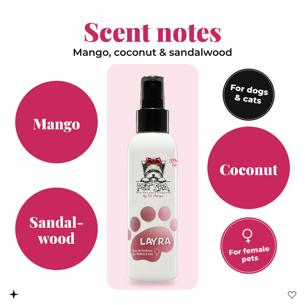 PET SPA Layra – scent notes: mango, coconut & sandalwood