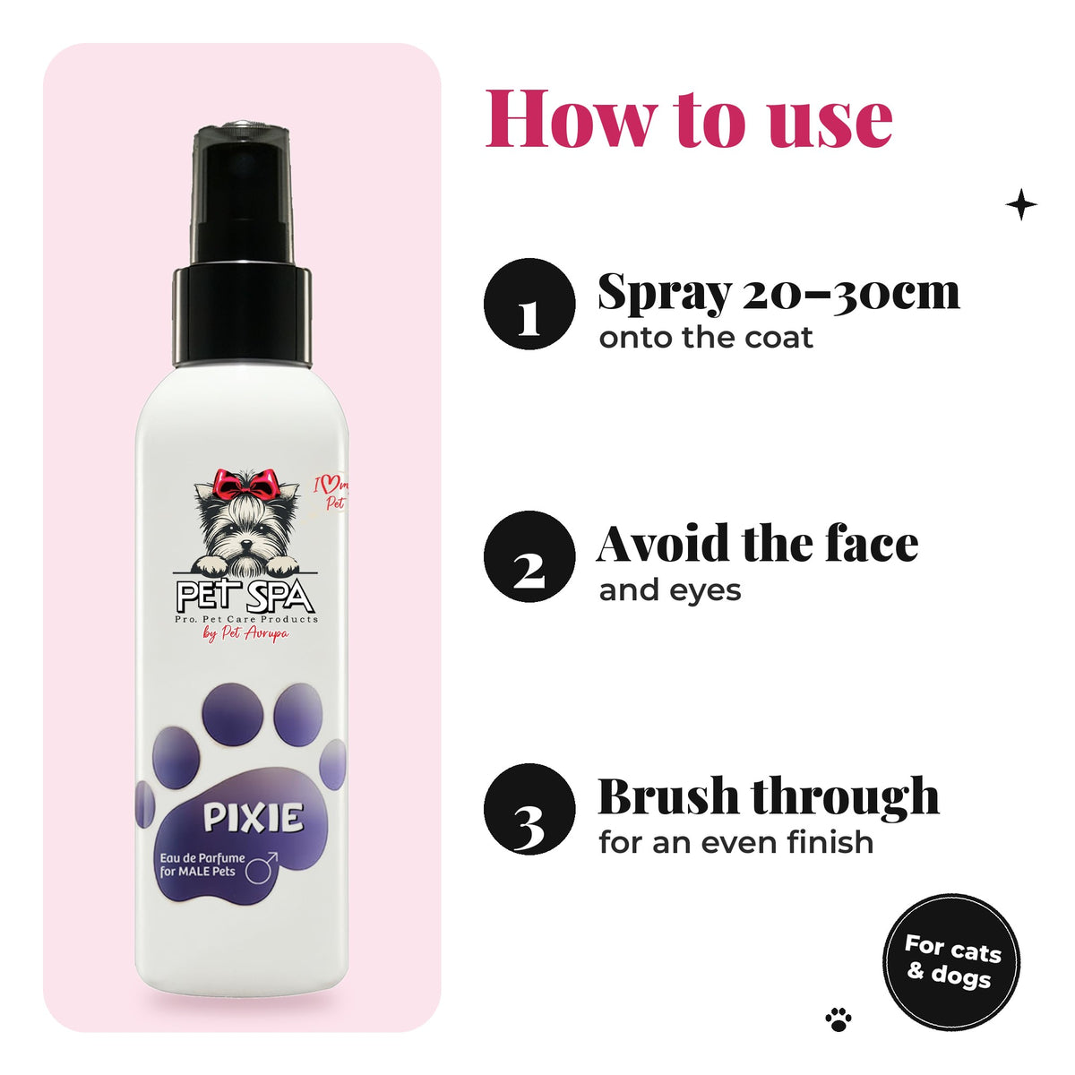 How to use PET SPA Pixie pet perfume in 3 steps