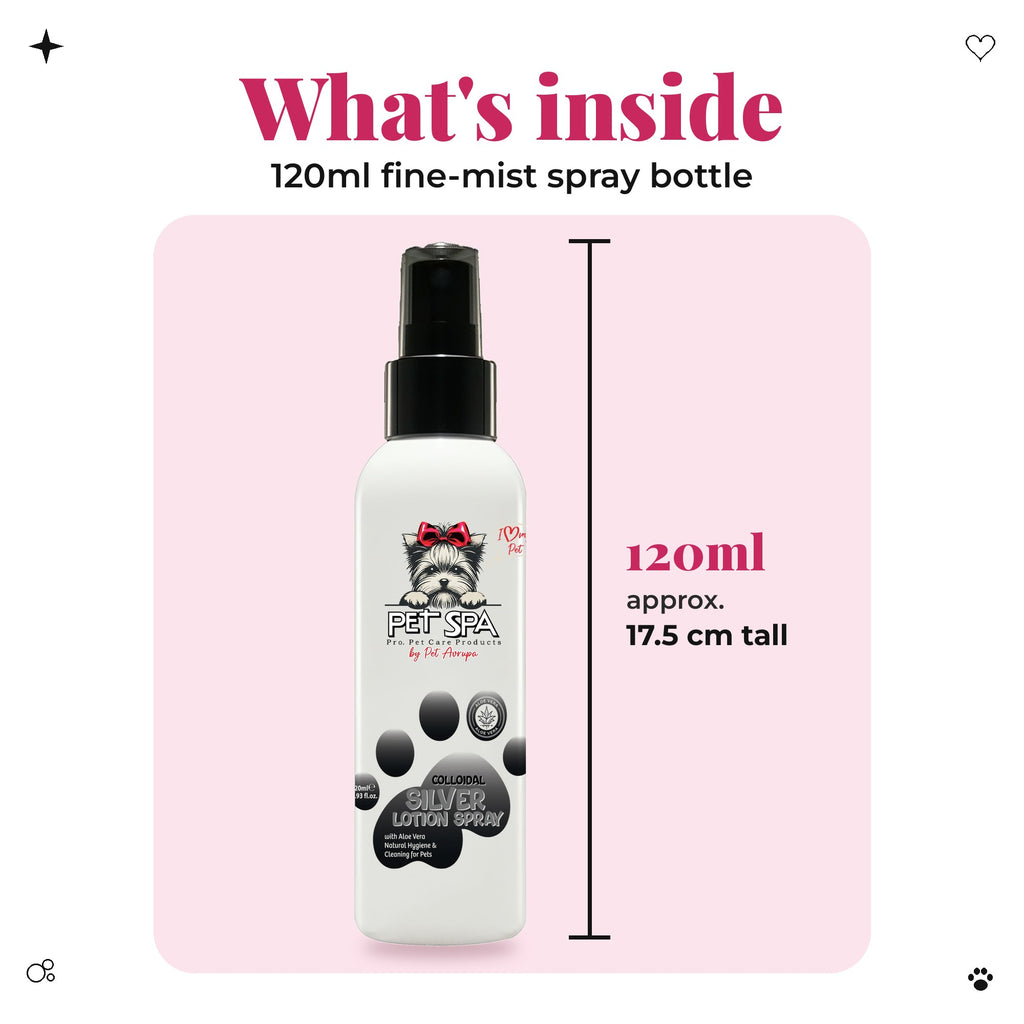 What's inside: 120ml PET SPA Silver Spray bottle