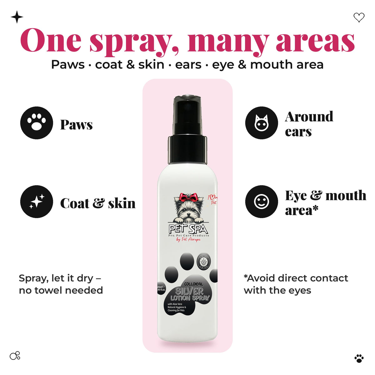 PET SPA Silver Spray – one spray, many areas