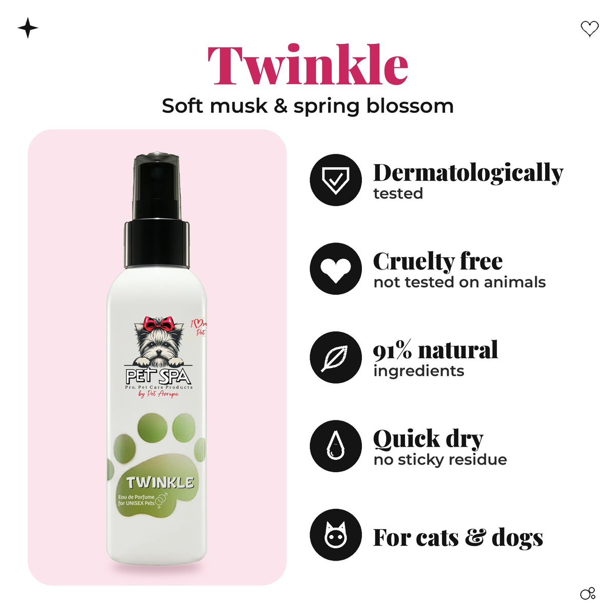 PET SPA Twinkle 120ml – key benefits, for cats & dogs