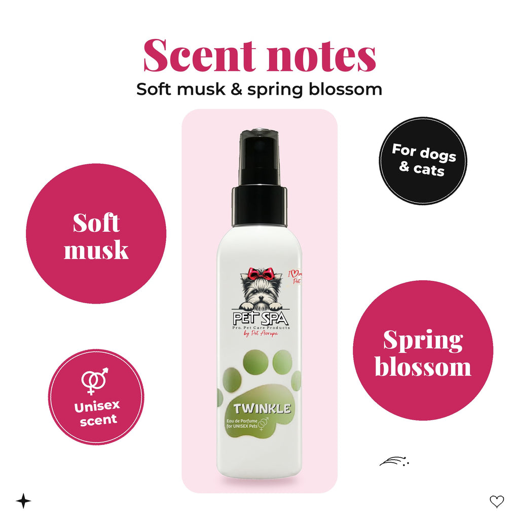 PET SPA Twinkle – scent notes: soft musk & spring blossom